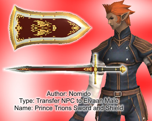 Prince Trions Sword and Shield for Elvaan Male